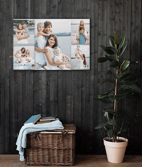 5 Photo Personalised Collage Canvas Print Abc Prints