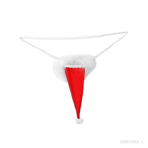 String G String pour hommes chapeau de père noël slip de Lingerie de noël sous vêtements bas