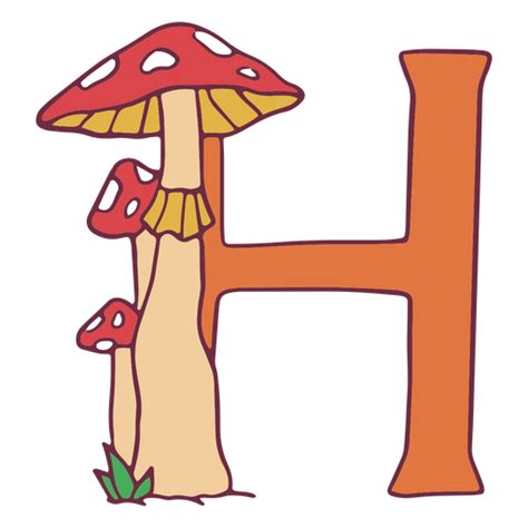 Fungi Color Stroke Alphabet H Png Svg Design For T Shirts