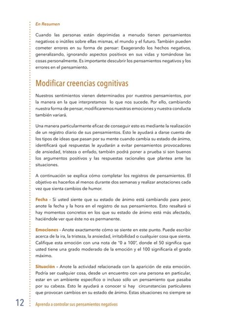 21 Aprenda A Controlar Los Pensamientos Negativos Pdf