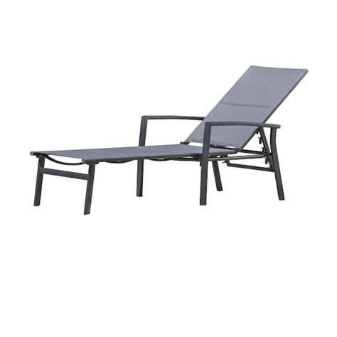 Royal Garden Alta Aluminum Dark Gray Padded Sling Outdoor Patio Chaise