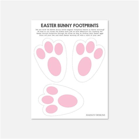 Easter Bunny Footprint Template Easter Bunny Printables Easter Bunny Paws Easter Bunny Feet