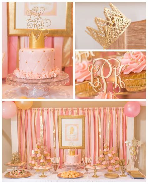 Pink Gold Princess Themed Birthday Party Princess Theme Birthday