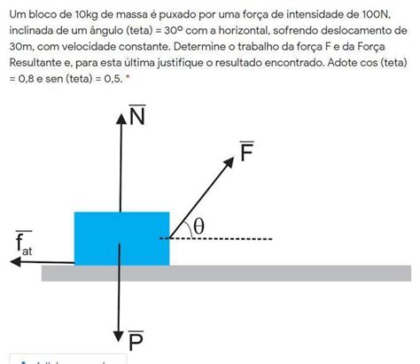 Um Bloco De Kg De Massa Puxado Por Uma For A De Intensidade De N