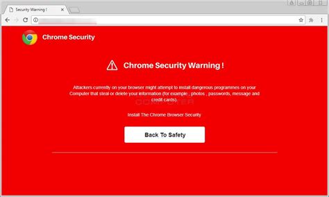 Remove The Chrome Security Warning Scam