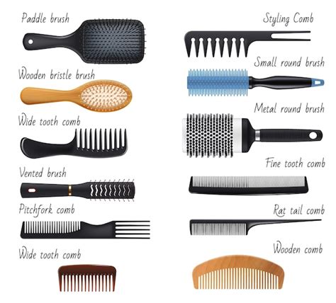 Premium Vector Hair Combs And Hairbrushes Woman Fashion Haircare