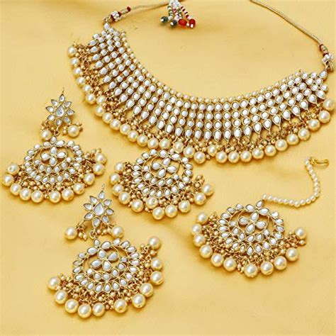 Buy Sukkhi Trendy Kundan Gold Plated Wedding Jewellery Pearl Choker