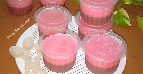 Resep Puding Cup 2 Lapis Oleh Nining Sari 3r Cookpad