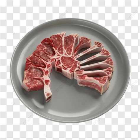 Raw Lamb Mutton Chop Steaks Fresh Meat Cutlets With Transparent