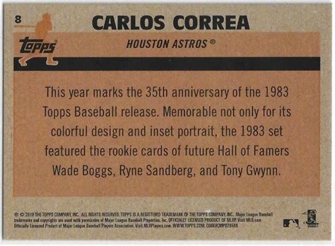 2018 Topps Silver Pack 1983 Mojo Chrome Refractor Carlos Correa 8