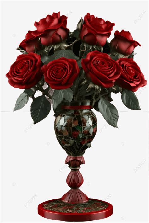 Flower Vase Red Roses PNG Vector PSD And Clipart With Transparent