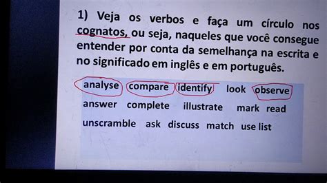 PALAVRAS COGNATAS EXPLICAÇÃO E ATIVIDADE YouTube