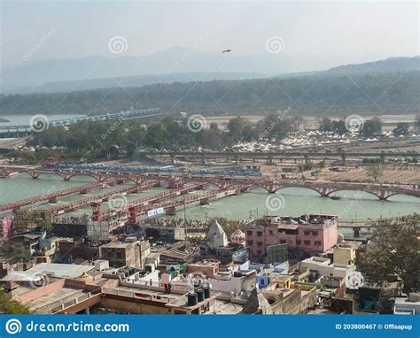 Aerial View Of The Town Of Haridwar Editorial Photography Image Of