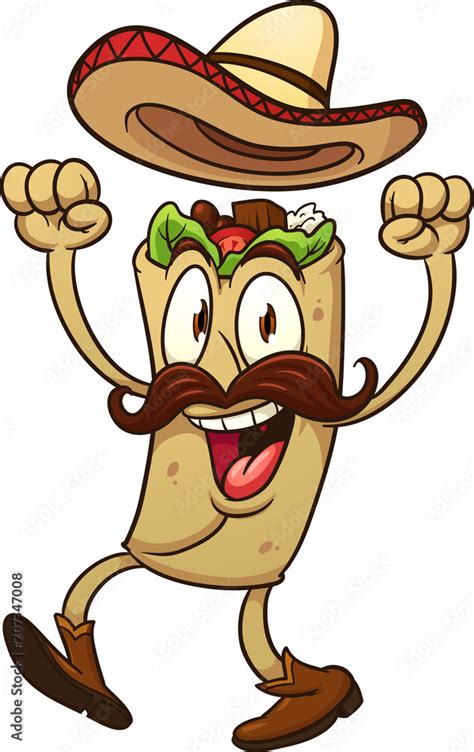 Cartoon Taco With A Mustache