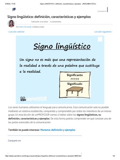 Signo LingÜÍstico Definición Características Y Ejemplos ¡resumen