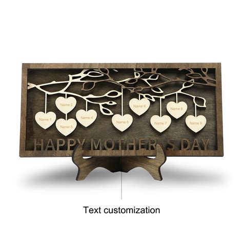 Personalized Family Tree Frame Wood Frame Family Members Custom Text