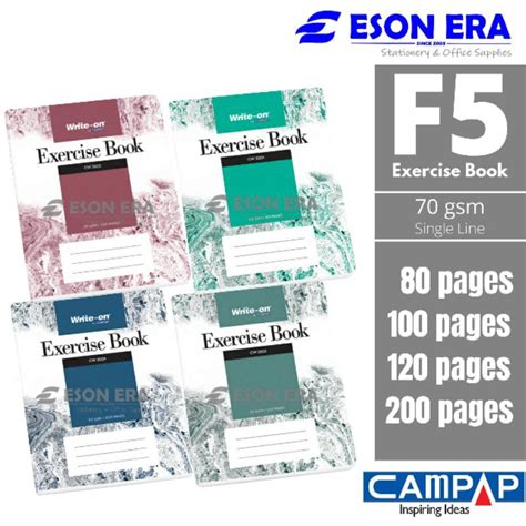 F5 Campap Write On F5 Exercise Book 70gsm 80p 100p 120p 200p