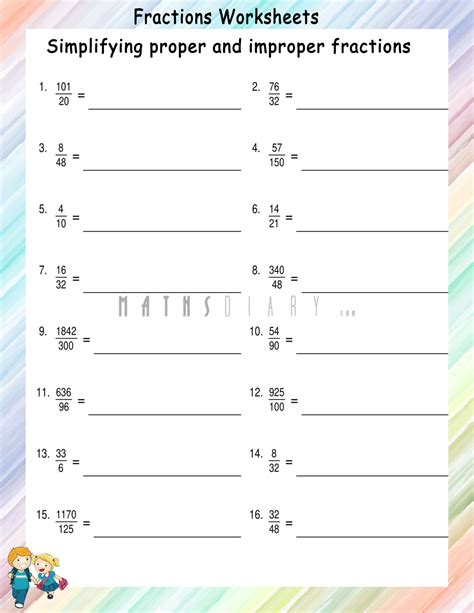 Convert Improper Fractions To Mixed Fractions Worksheets Math Worksheets Library