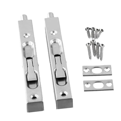 2 Packs Door Bolt Lock Flush Bolt Latch Lock Concealed Door Security