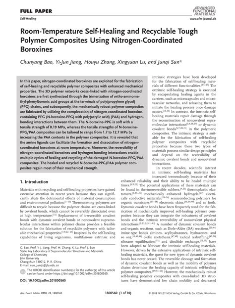 RoomTemperature SelfHealing And Recyclable Tough Polymer Composites