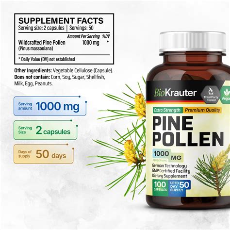 Pine Pollen Powder Capsules Organic Pine Pollen Capsules For Men And Women