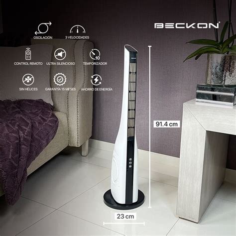 Ventilador De Torre 36 Pulg Sin Aspas Beckon Bv 3x Control