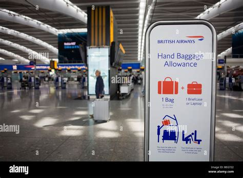 British Airways Hand Baggage Allowance Sign Helping Passengers Check