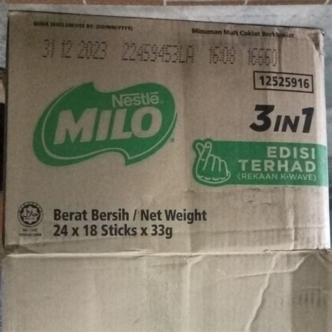 Jual MILO STIK 3IN1 KEMASAN BARU ORIGINAL MALAYSIA 1CARTON ISI 24 BKS