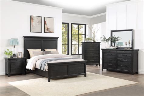 Onyx 3 Piece Panel Bedroom Set Levin