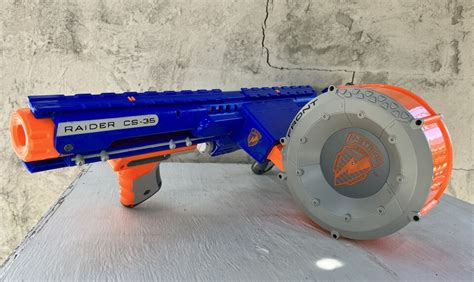 Nerf N Strike Raider CS 35 Blaster Rapid Fire Blue W 35 Dart Drum