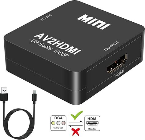 Adaptateur Rca Vers Hdmi Convertisseurdigitnow Vidéo Convertisseur Mini Av Vers Hdmi Prise En