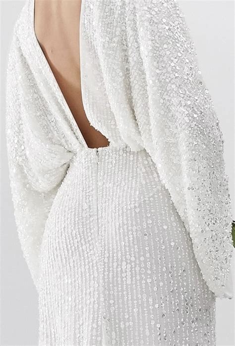 Asos Edition Ciara Sequin Kimono Sleeve Wedding Dress White Dresses