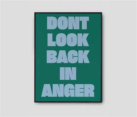 Don't Look Back in Anger Poster Lyrics Oasis - Etsy