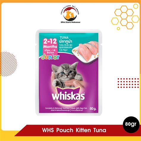 Jual Makanan Kucing Basah Whiskas Pouch Kitten Tuna 85 Gr Per PCS