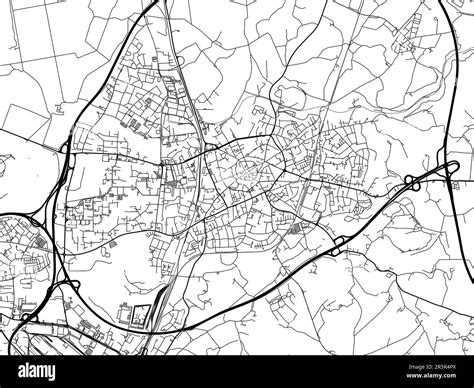 Vector Road Map Of The City Of Ratingen In Germany On A White