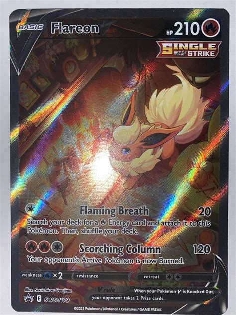 Mavin Pokemon TCG Flareon V Vmax Promo SWSH179 Full Alt Art Premium