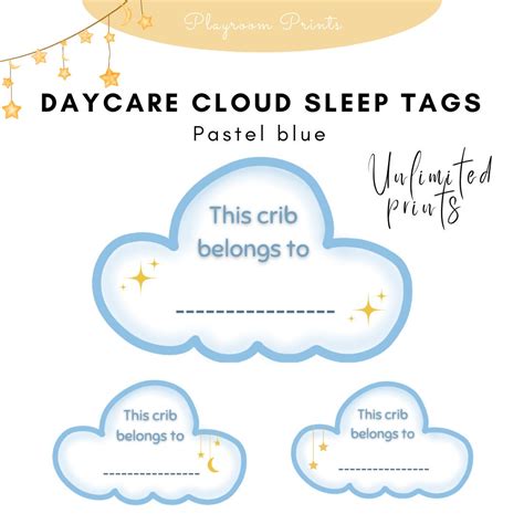 Cloud Shaped Labels Add Charm To Daycare Beds Cribs And Cots Perfect