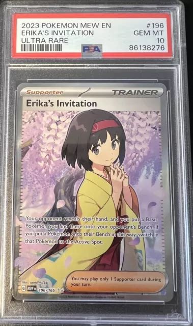 2023 POKEMON 151 Mew EN Erika S Invitation 196 Ultra Rare PSA 10 GEMME