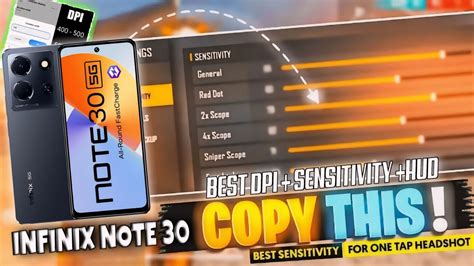 Infinix Note 30 Free Fire Best Auto Headshot Dpi Hud Sensitivity