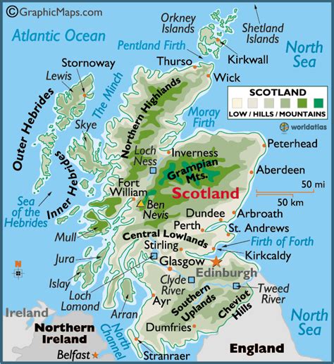 Scotland Map And Scotland Satellite Image