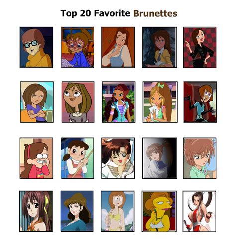 Top 20 Favorite Brunettes By Cartoonsbest On Deviantart