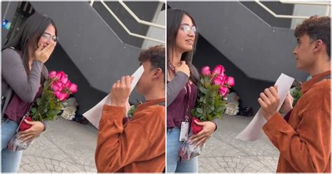 Joven declara su amor en público y recibe una inesperada respuesta