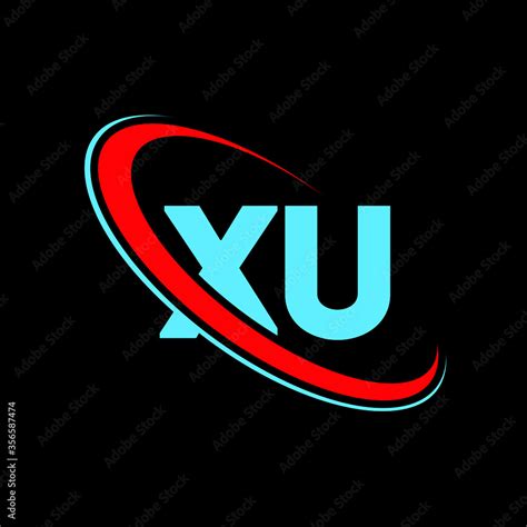 Xu X U Letter Logo Design Initial Letter Xu Linked Circle Uppercase