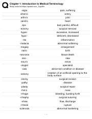 Chapter Introduction To Medical Terminology Pdf Chapter