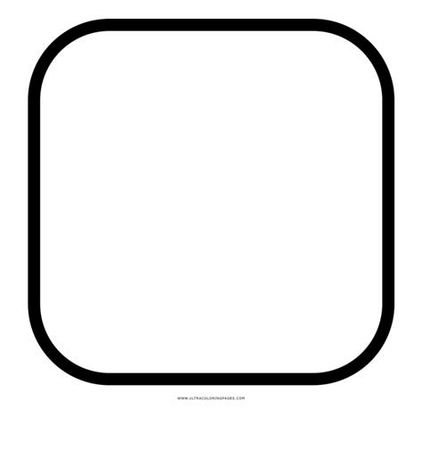 Rounded Square Coloring Page Clip Art Library