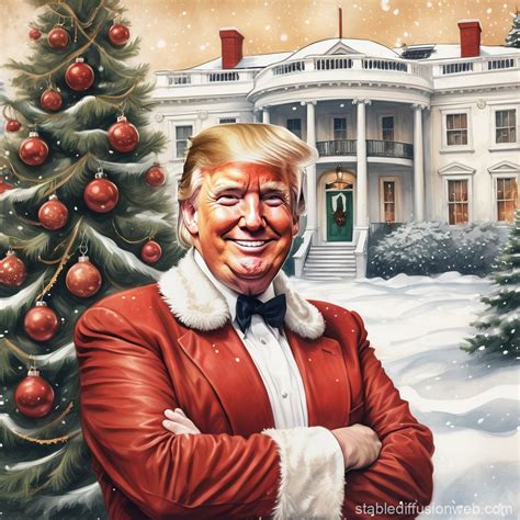 Christmas Donald Trump Portrait Stable Diffusion Online