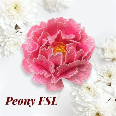 Free Standing Lace Peony Flower Digital Embroidery File Peony Etsy