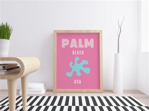 Palm Beach Print Preppy Room Decor Travel Poster Preppy Etsy