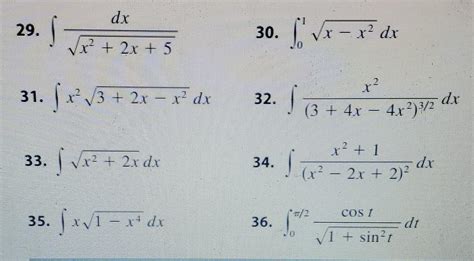 Solved Dx √x² 2x 5 31 X² √ 3 2x X² Dx 29 33 [√x²