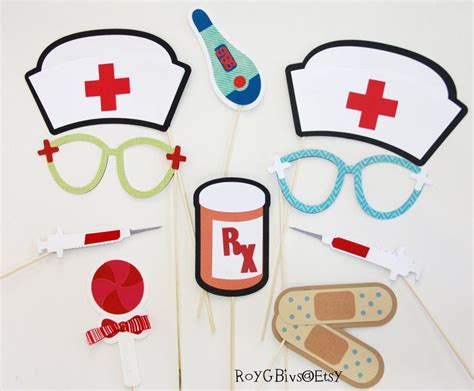 Nurse Photo Booth Props 11 Etsy Nurse Photos Nurse Party Party Props